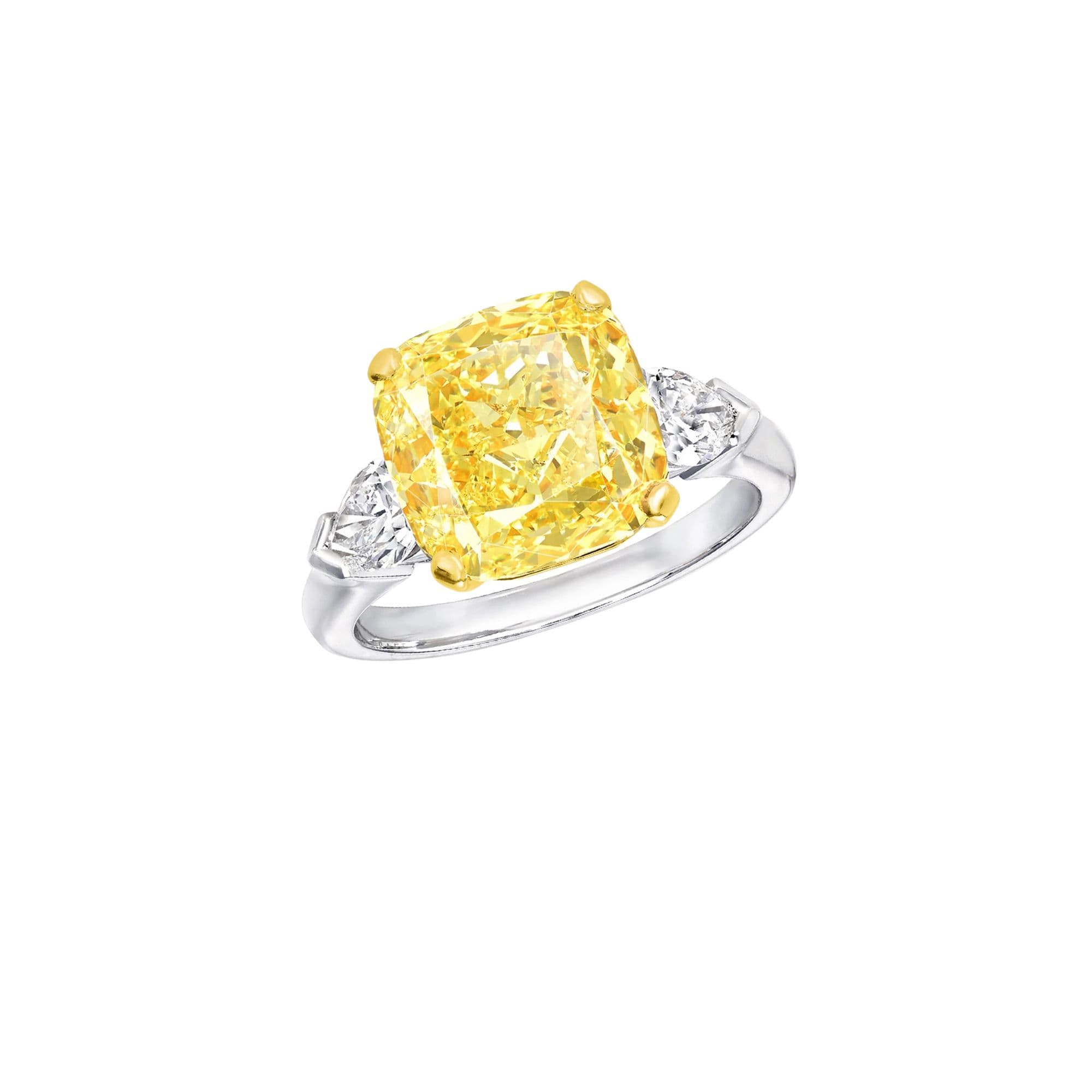 Promise Cushion-Cut Yellow Diamond Ring (18k Gold or Platinum)